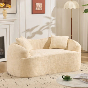 Beige Chenille Fabric Two-Seater Foam Spring Sofa - Omega Lifestyles