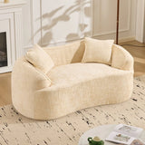 Beige Chenille Fabric Two-Seater Foam Spring Sofa - Omega Lifestyles