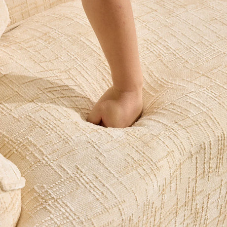 Beige Chenille Fabric Two-Seater Foam Spring Sofa - Omega Lifestyles