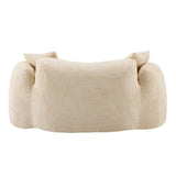 Beige Chenille Fabric Two-Seater Foam Spring Sofa - Omega Lifestyles