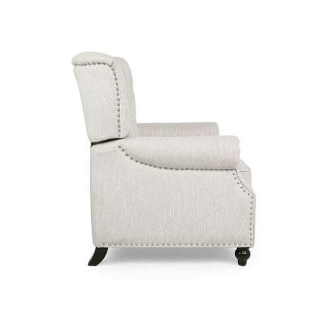 Contemporary Fabric Pushback Recliner With Nailhead Trim - Veluna - Omega Lifestyles