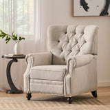 Contemporary Fabric Pushback Recliner With Nailhead Trim - Veluna - Omega Lifestyles