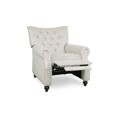 Contemporary Fabric Pushback Recliner With Nailhead Trim - Veluna - Omega Lifestyles