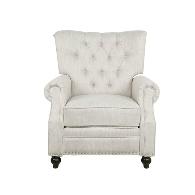 Contemporary Fabric Pushback Recliner With Nailhead Trim - Veluna - Omega Lifestyles