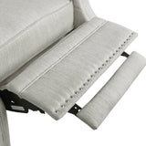 Contemporary Fabric Pushback Recliner With Nailhead Trim - Veluna - Omega Lifestyles