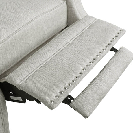 Contemporary Fabric Pushback Recliner With Nailhead Trim - Veluna - Omega Lifestyles