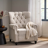 Contemporary Fabric Pushback Recliner With Nailhead Trim - Veluna - Omega Lifestyles