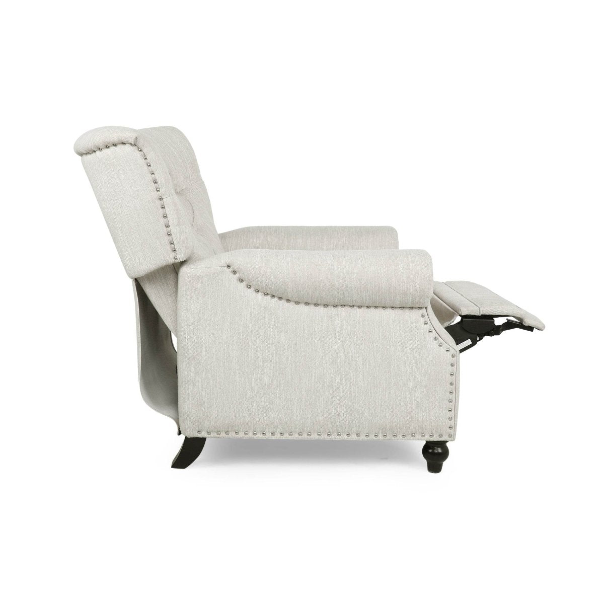 Contemporary Fabric Pushback Recliner With Nailhead Trim - Veluna - Omega Lifestyles