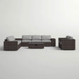 Elegant Outdoor 12 - Piece Espresso Wicker Seating Group - Veluna - Omega Lifestyles