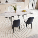 Expandable MDF Dining Table And PU Cushioned Chair Set - Omega Lifestyles
