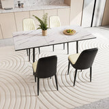 Expandable MDF Dining Table And PU Cushioned Chair Set - Omega Lifestyles