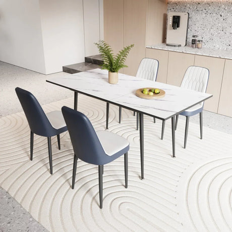 Expandable MDF Dining Table And PU Cushioned Chair Set - Omega Lifestyles