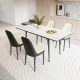 Expandable MDF Dining Table And PU Cushioned Chair Set - Omega Lifestyles