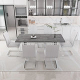 Expandable Modern Square MDF Dining Table Set With 6 Chairs - Omega Lifestyles