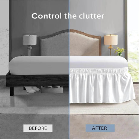 Fade-Resistant Microfiber Polyester Bed Skirt With Elastic - Sleep Galleria