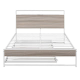 Full Metal Platform Bed Frame With Trundle USB Ports - Sleep Galleria
