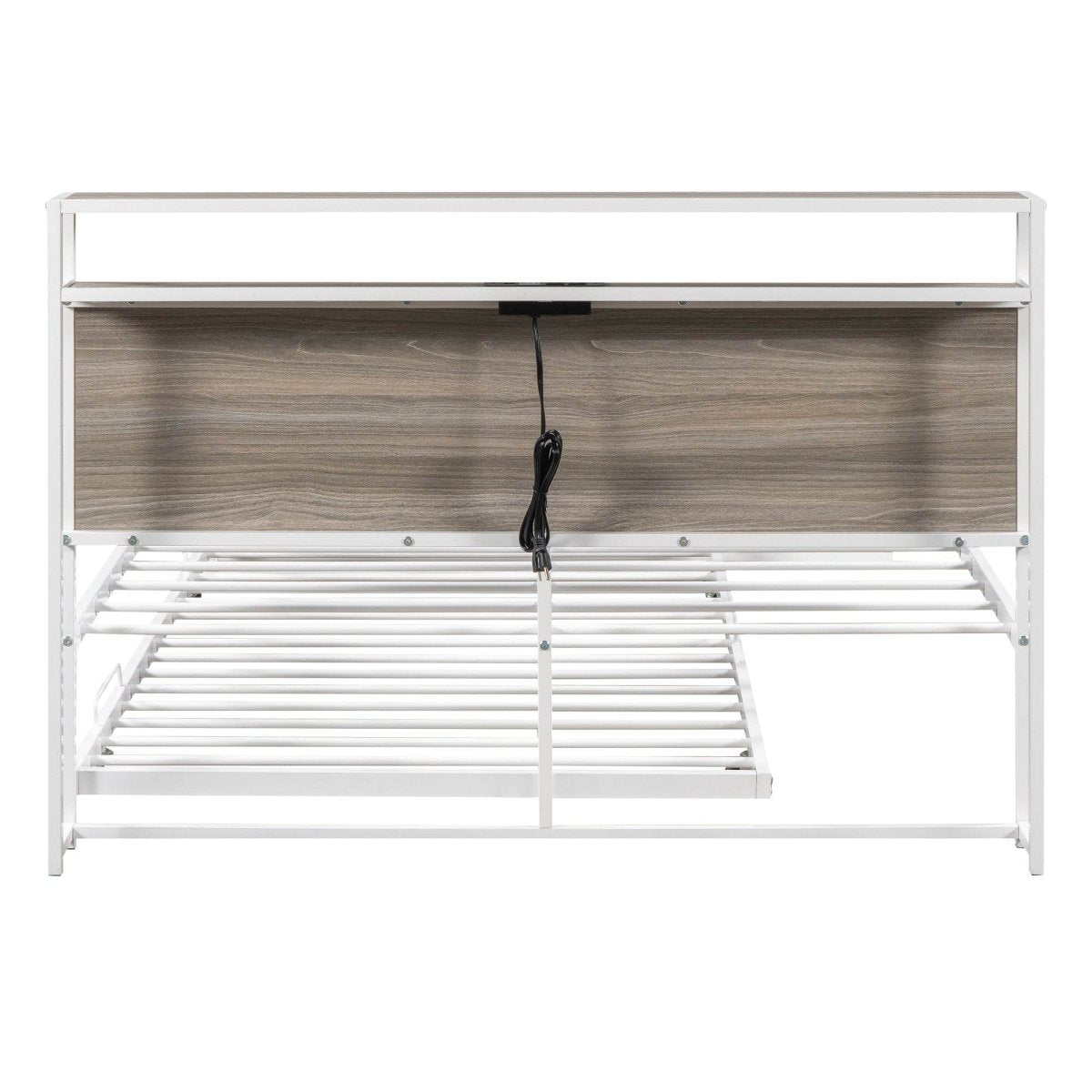 Full Metal Platform Bed Frame With Trundle USB Ports - Sleep Galleria