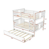 Full Over Full Bunk Bed With Twin Trundle Gray Solid Wood - Veluna - Omega Lifestyles