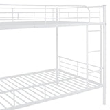 Full Over Full Iron Frame White Metal Bunk Bed - Sleep Galleria