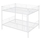 Full Over Full Iron Frame White Metal Bunk Bed - Sleep Galleria