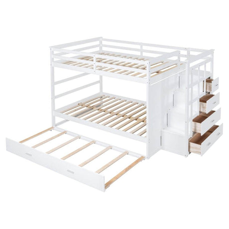 Full Over Full Solid Wood Bunk Bed With Trundle - Sleep Galleria