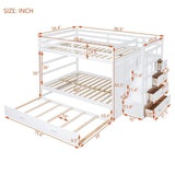 Full Over Full Solid Wood Bunk Bed With Trundle - Sleep Galleria