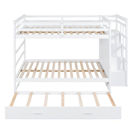 Full Over Full Solid Wood Bunk Bed With Trundle - Sleep Galleria