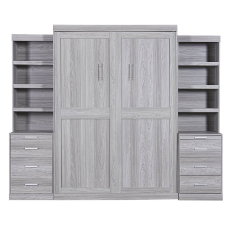 Full Size Gray Murphy Bed With Storage Drawers - Sleep Galleria