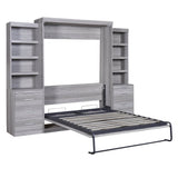 Full Size Gray Murphy Bed With Storage Drawers - Sleep Galleria