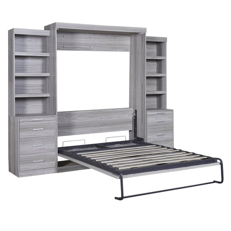 Full Size Gray Murphy Bed With Storage Drawers - Sleep Galleria