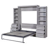 Full Size Gray Murphy Bed With Storage Drawers - Sleep Galleria
