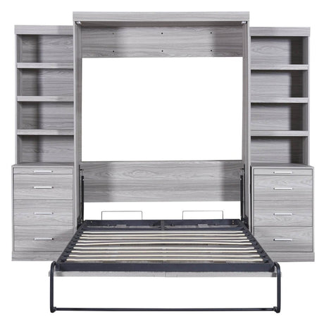 Full Size Gray Murphy Bed With Storage Drawers - Sleep Galleria