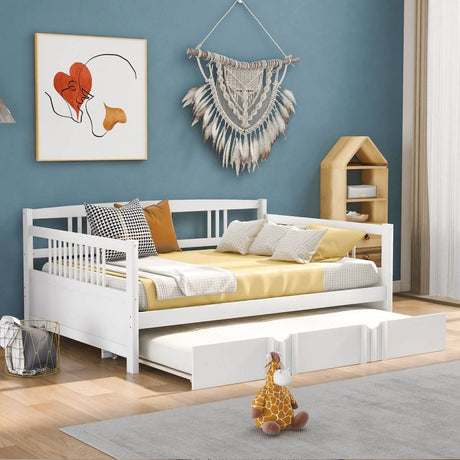 Full Size Solid Wood Daybed With Twin Trundle - Sleep Galleria