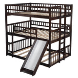 Full Triple Bed Solid Wood Built - In Ladder Slide - Veluna - Omega Lifestyles