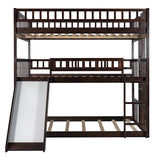 Full Triple Bed Solid Wood Built - In Ladder Slide - Veluna - Omega Lifestyles