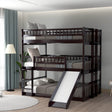 Full Triple Bed Solid Wood Built - In Ladder Slide - Veluna - Omega Lifestyles
