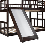 Full Triple Bed Solid Wood Built - In Ladder Slide - Veluna - Omega Lifestyles