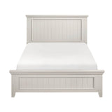 Full White Wood Farmhouse Panel Bed Frame - Veluna - Omega Lifestyles