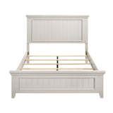 Full White Wood Farmhouse Panel Bed Frame - Veluna - Omega Lifestyles