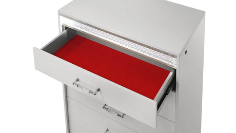 Glam Modern 5-Piece Queen Wood Bedroom Set With LED Lighting - Omega Lifestyles