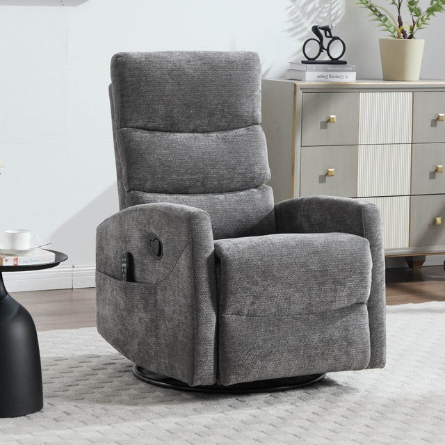 Heat Massage Recliner Chair With Swivel Rocker And Lumbar - Veluna - Omega Lifestyles