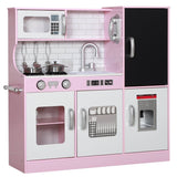 Kids MDF Play Kitchen Set With Accessories and Chalkboard - Veluna - Omega Lifestyles