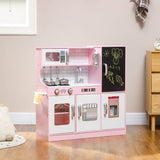 Kids MDF Play Kitchen Set With Accessories and Chalkboard - Veluna - Omega Lifestyles