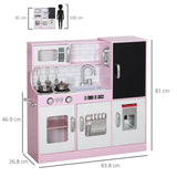 Kids MDF Play Kitchen Set With Accessories and Chalkboard - Veluna - Omega Lifestyles