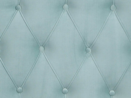 King Blue Upholstered Solid Wood Bed Frame - Veluna - Omega Lifestyles