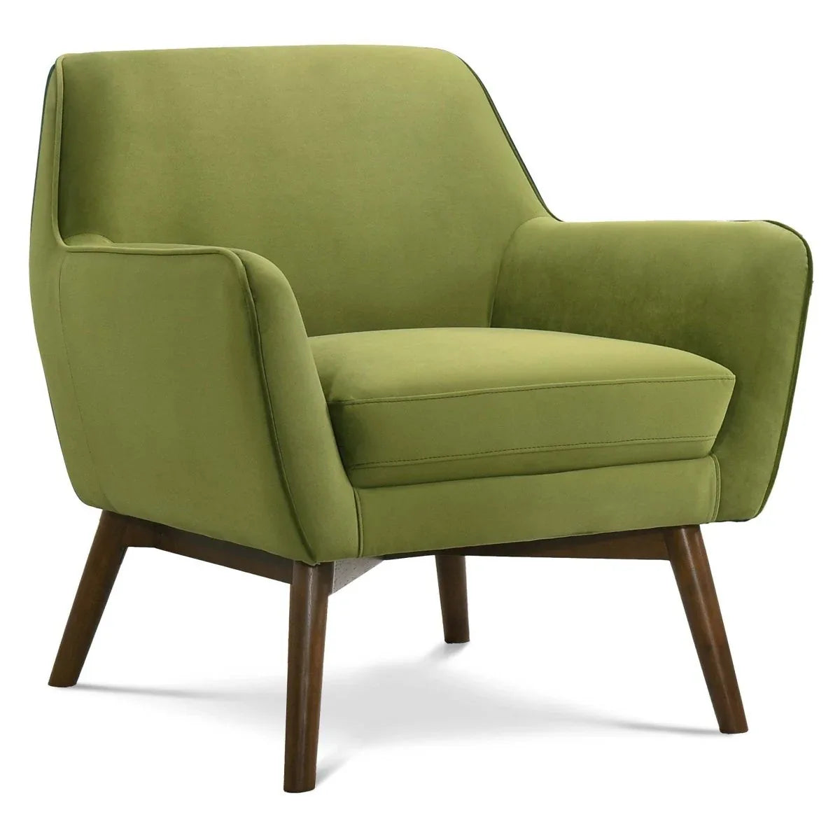 Mid-Century Modern Green Velvet Accent Chair - Omega Lifestyles