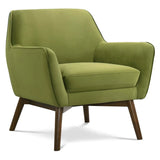 Mid-Century Modern Green Velvet Accent Chair - Omega Lifestyles