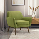 Mid-Century Modern Green Velvet Accent Chair - Omega Lifestyles