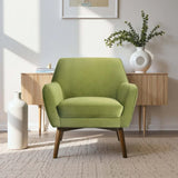 Mid-Century Modern Green Velvet Accent Chair - Omega Lifestyles