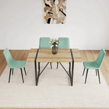 Mid-Century Modern MDF 5-Piece Dining Table Chair Set - Omega Lifestyles